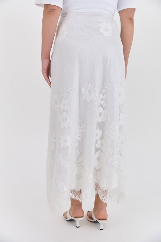 Юбка макси из кружева, молочный