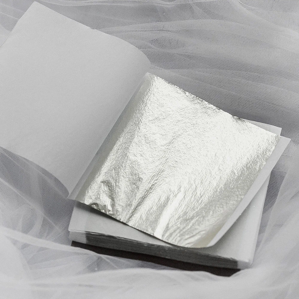 Серебро сусальное пищевое Kafety (1 лист, 16*16 см)