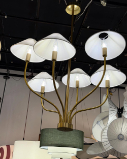 Абажурная люстра из латуни и бра ✨