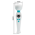 Белый вибратор-wand 22,4см с дисплеем Pretty Love Skyler Massager Wand White BW-055016LED-3
