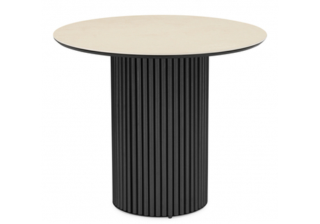 Керамический стол Woodville Барел 89 okara light yellow, черный