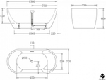 ВАННА АКРИЛОВАЯ ОТДЕЛЬНОСТОЯЩАЯ 1500*750 BELBAGNO BB70