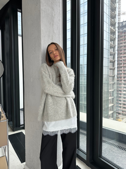 Джемпер альпака светло-серый