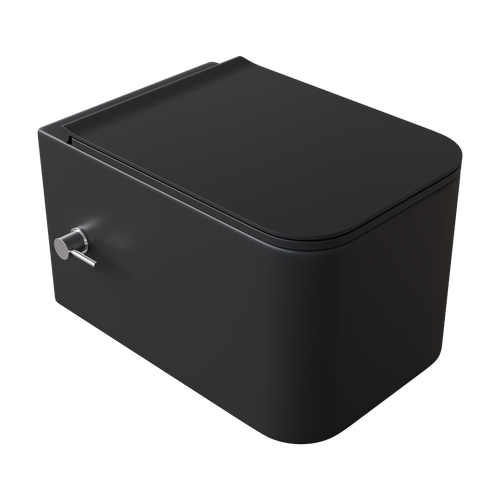 Унитаз подвесной с функцией биде, Mane Черный матовый c крышкой