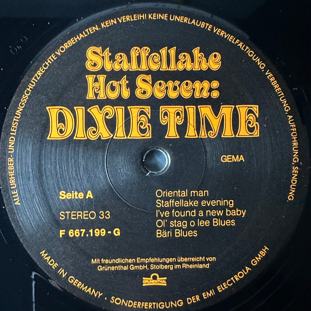 Staffellake Hot Seven ‎– Dixie Time (Германия 1988г.)
