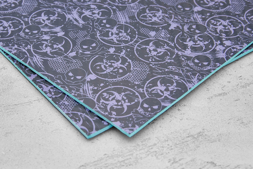 Kydex Toxic Skull black/lavender 2,03мм, лист 300x200мм