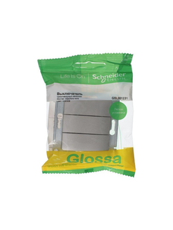 Выключатель 3-кл. СП Glossa 10А IP20 (сх. 3) 10AX механизм платина SE GSL001231