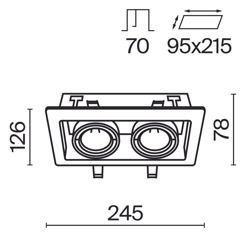 Встраиваемый светильник Technical DL008-2-02-W