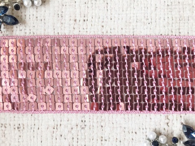 Тесьма текстиль пайетки на сетке, ширина 4 см.