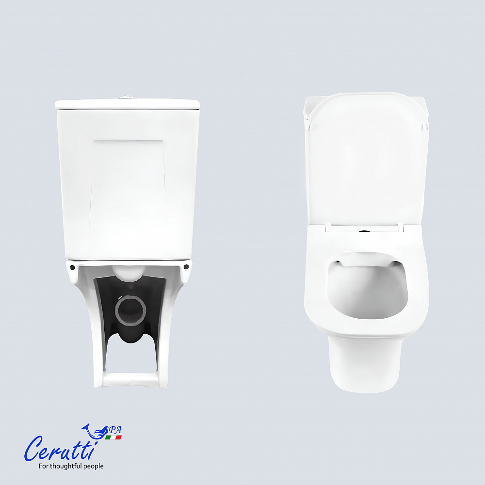 Унитаз напольный Ceruttispa ВЕТТОРЕ (VETTORE) CT7192 безободковый (650x340x770)
