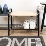 Полка для обуви, мет-л, 2 секц, 80х33х36 см, с сиден, чер, Nika, ЭТЛ1/Ч