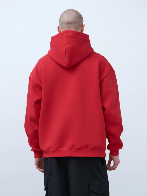 Худи оверсайз с начесом (красный)