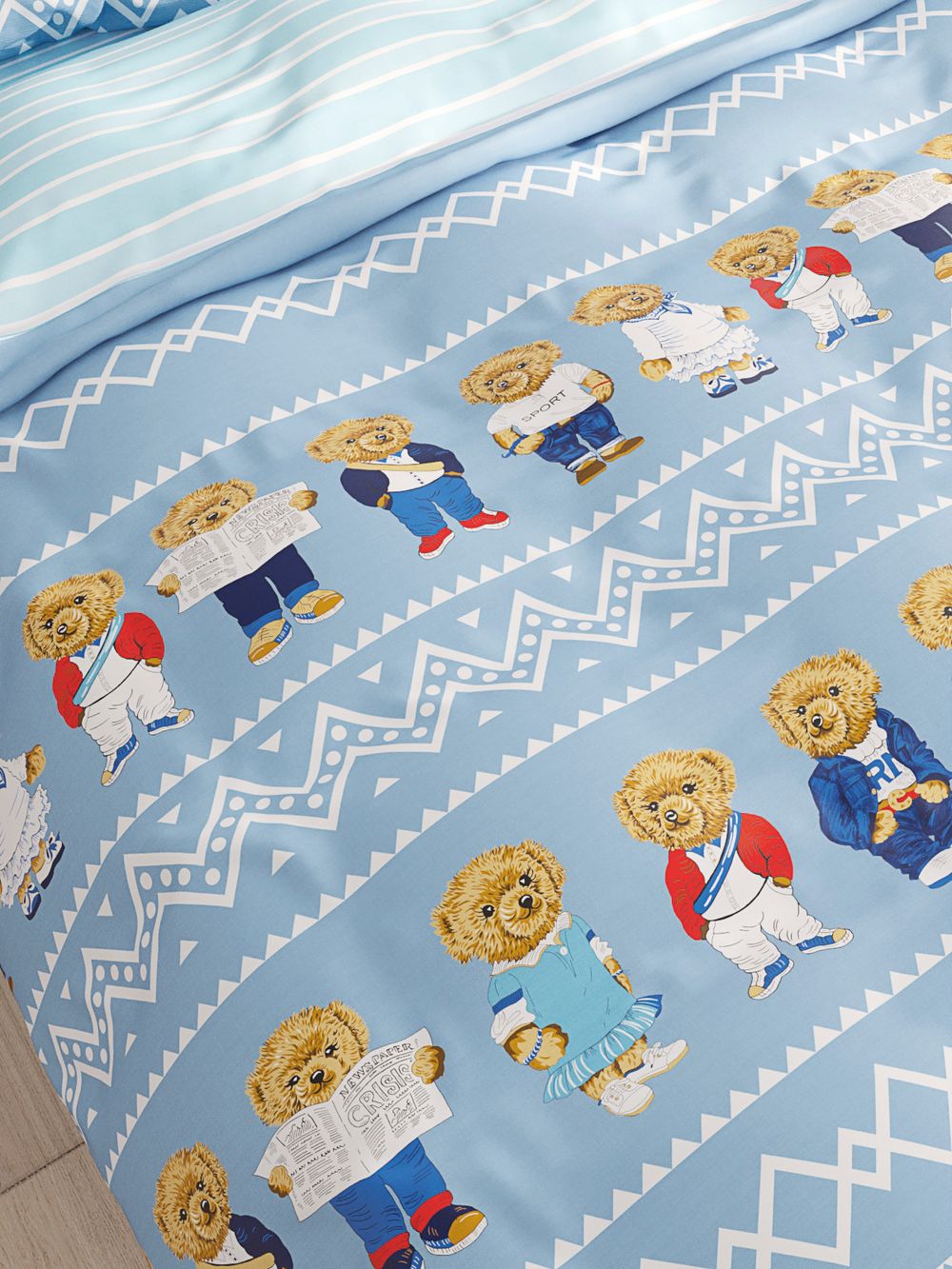 Постельное белье Сказка "Мишки/Лагуна" 2-спальный Наволочка 50х70 см 2 шт Простынь 240х215 см Пододеяльник 175х215 см, перкаль