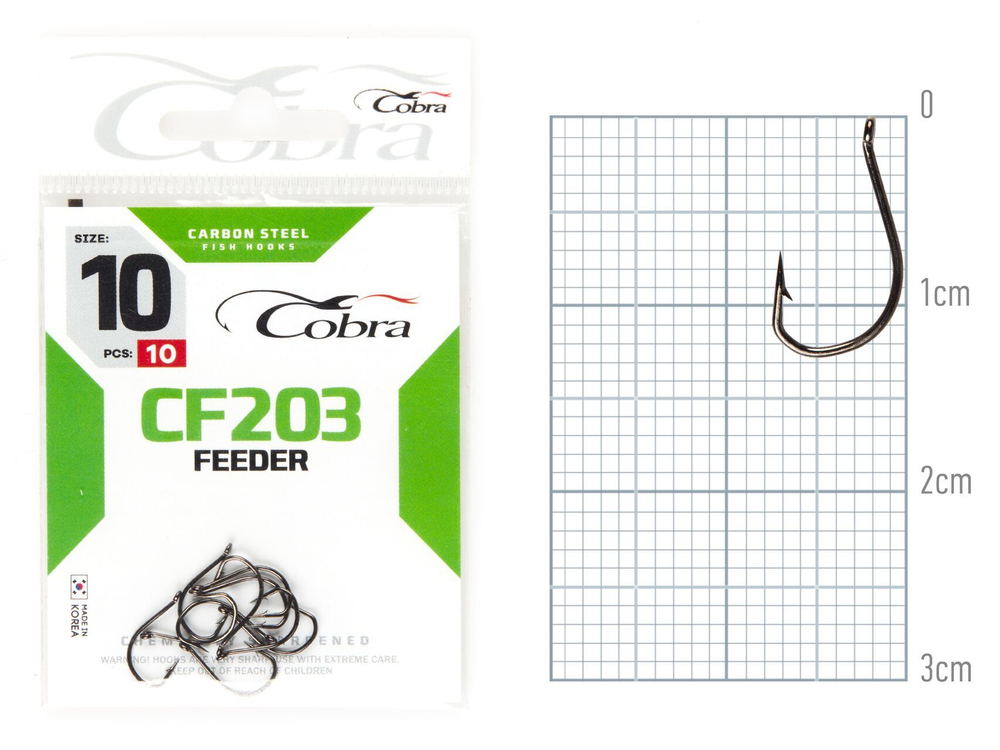Крючки Cobra FEEDER SPECIALIST сер. CF203 разм. 010 10шт.