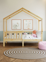 Кровать детская 160х80, Фиона, односпальная, с бортиками, из массива дерева, натуральный лак, Dipriz