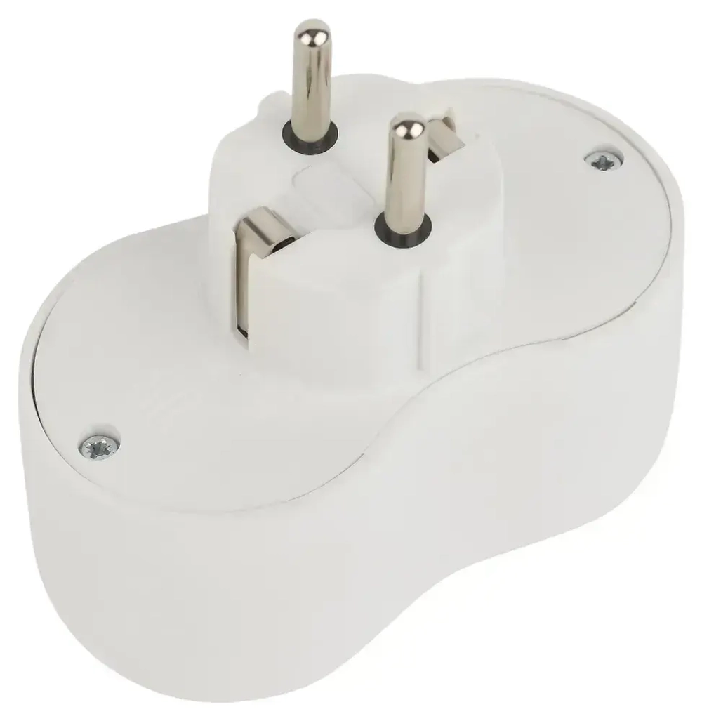 Двойник для розетки электрический Intro TR2e-W с заземлением 16А, белый