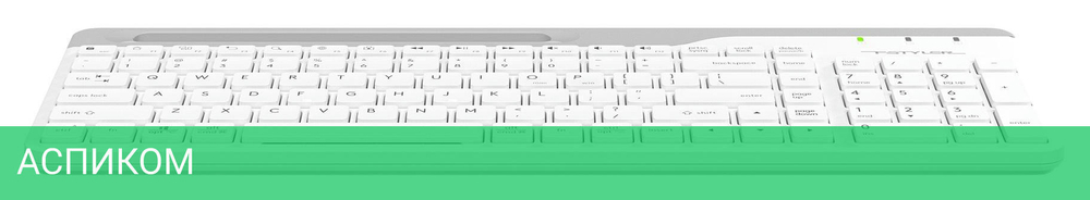 Клавиатура A4Tech Fstyler USB slim White белый/серый (FK25)