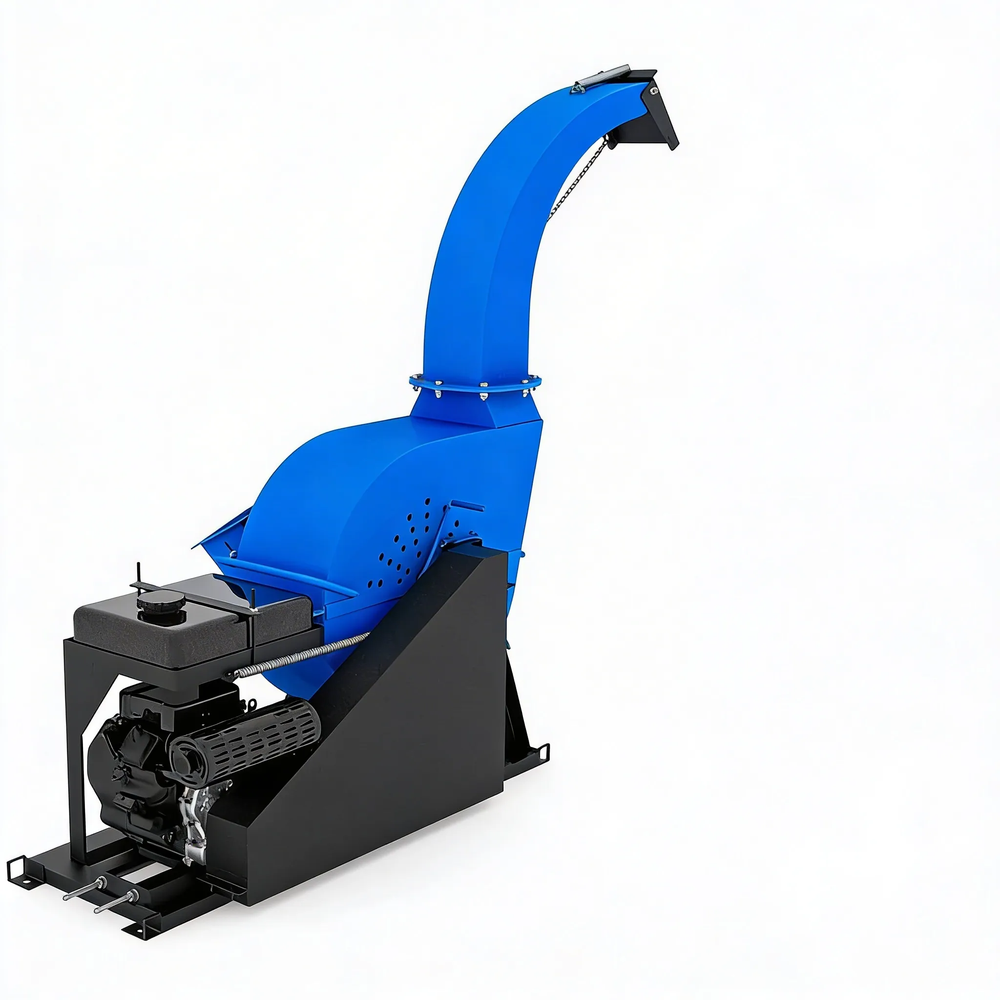 Рубительная машина "Метеор" ИД-600Н Б27 (бензиновый двигатель, 27 л.с., электростартер)