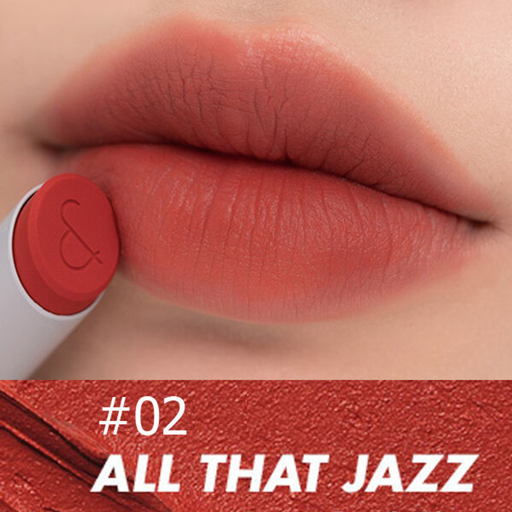 Лёгкая матовая помада для губ Rom&nd Zero Matte Lipstick #02.All That Jazz, 3гр