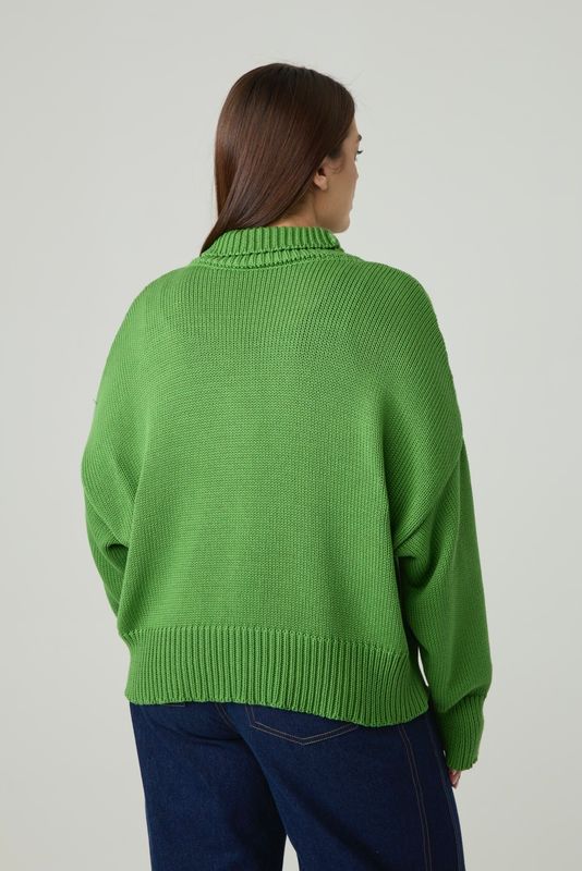 Свитер вязаный, зеленый