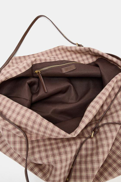 ZARA СУМКА-ШОПЕР ИЗ ТКАНИ, РОЗОВЫЙ