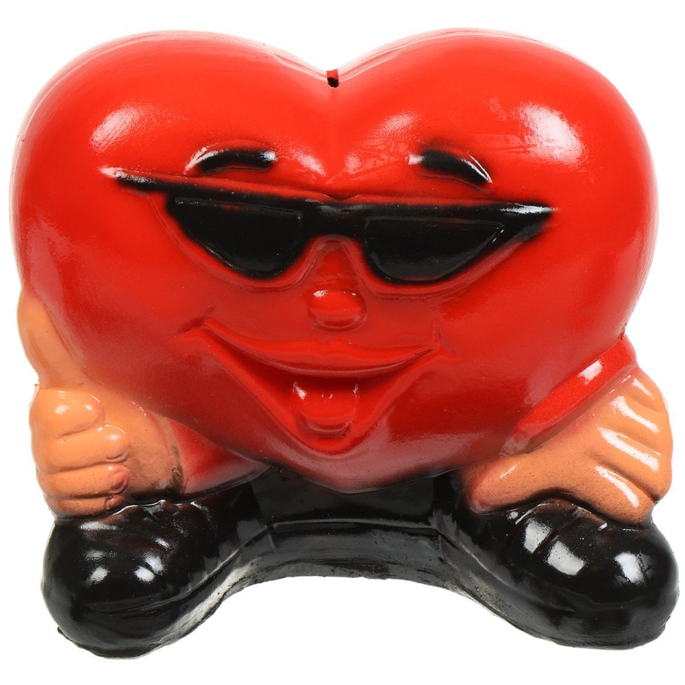 Копилка Сердце Улыбка, 20х17 см, арт.289, красн