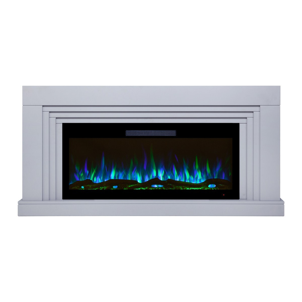 Электрокамин RealFlame Stanley 42 GR c Diamond 42, с муляжом дров и кристаллами