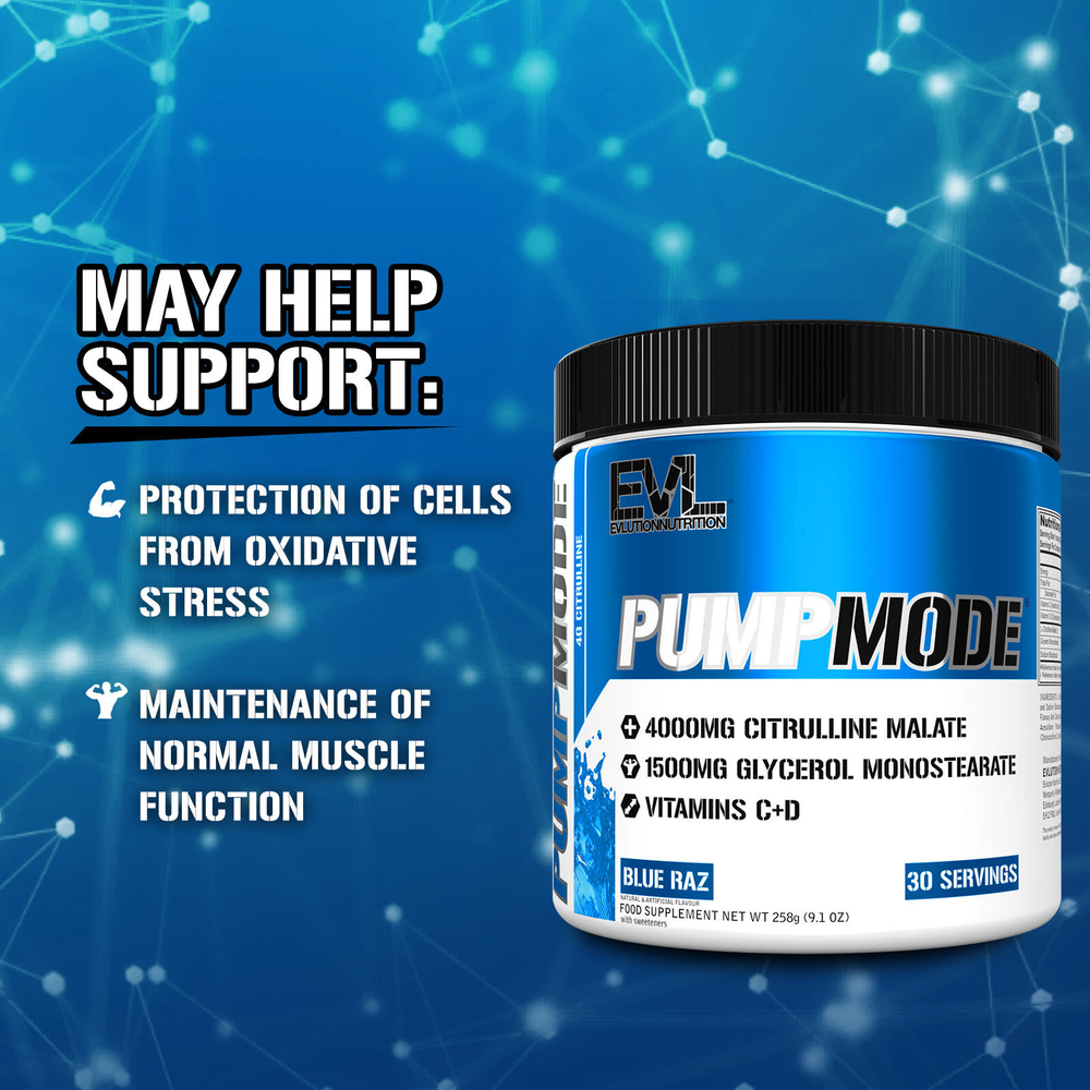 EVLution Nutrition, PumpMode, Blue Raz, 258 г (9,1 унции)