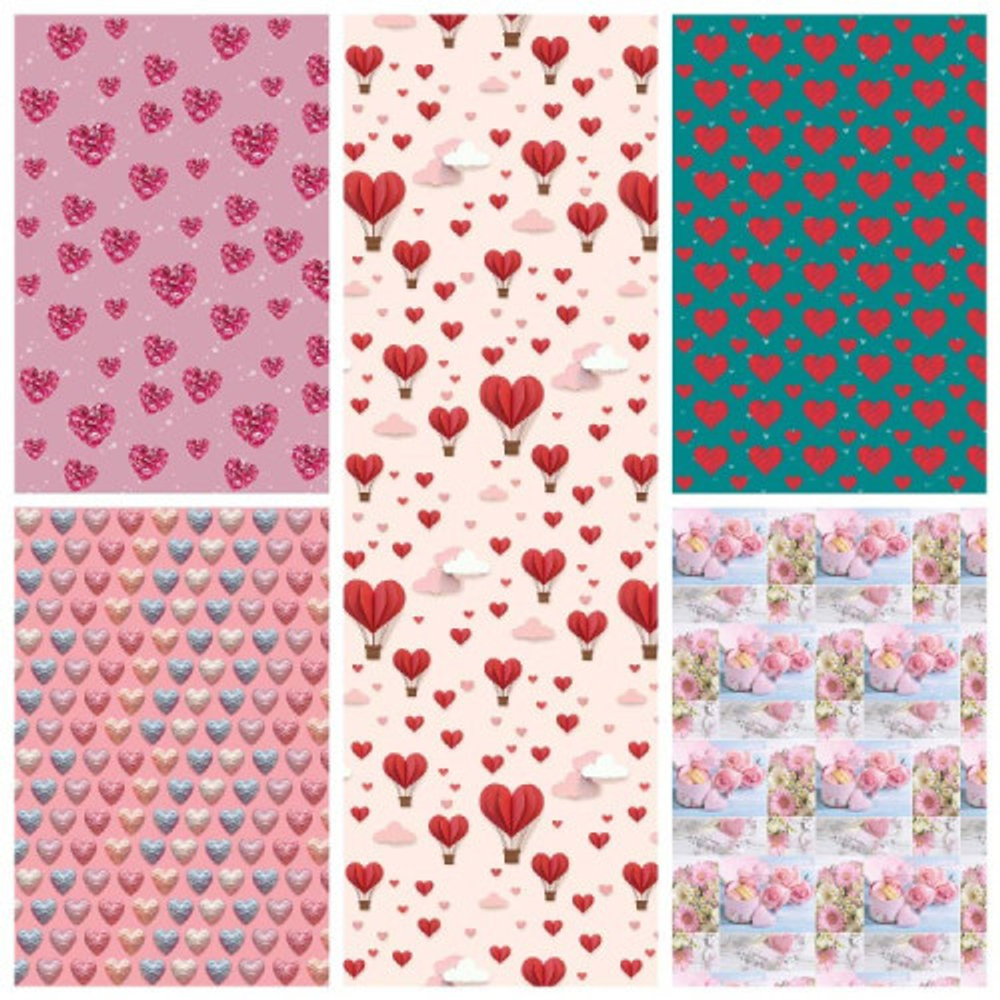 Бумага В листах 25 шт "Цветы и листья" 70 х 70 см (Микс)