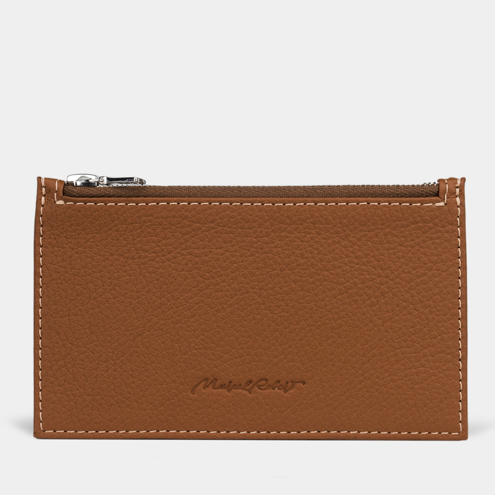 Кардхолдер-кошелек кожаный Franc цвета карамель