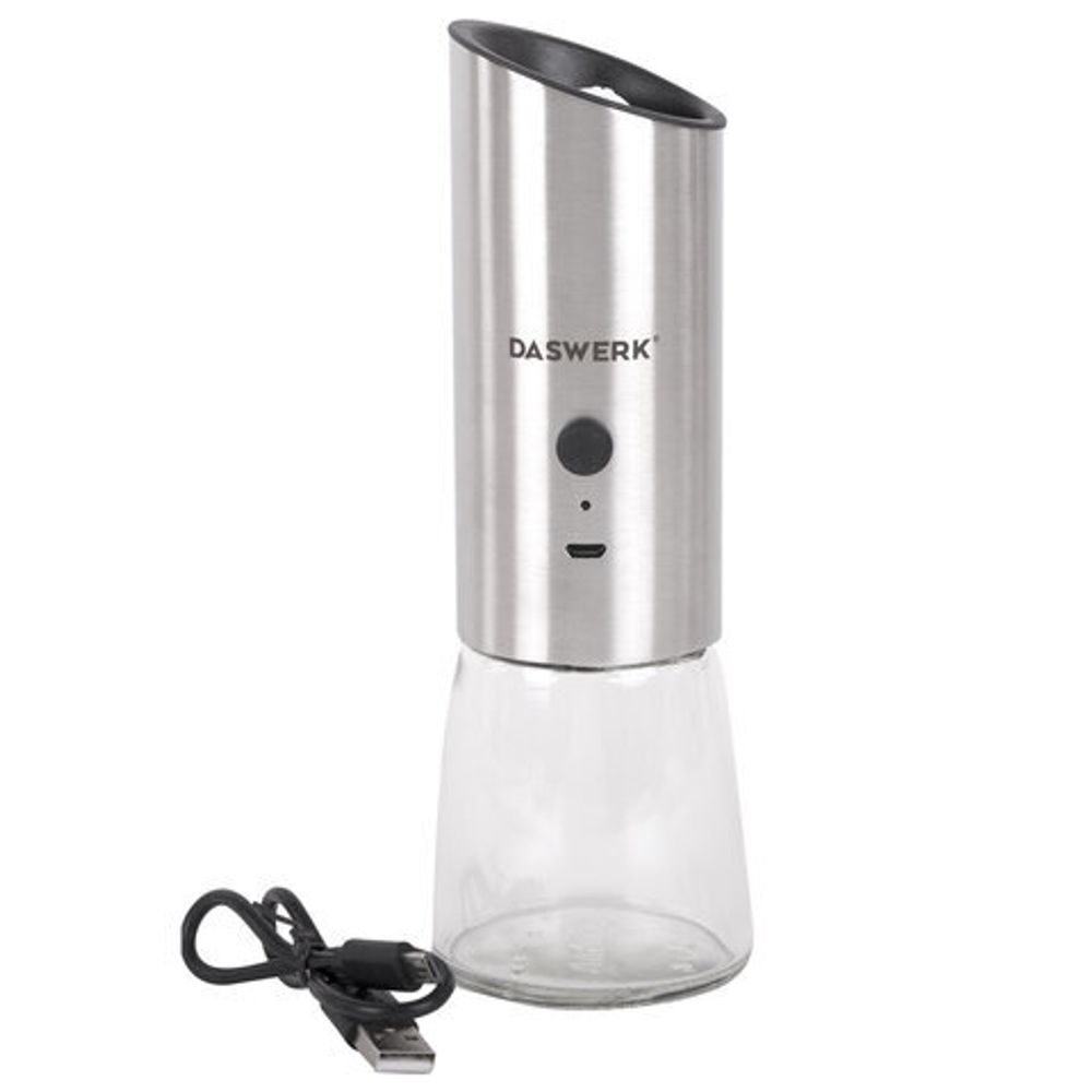 Гравитационная мельница для соли и специй электрическая, USB, PM-7, DASWERK, 456625