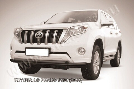 Защита переднего бампера (нержавейка) Toyota Land Cruiser Prado J150 (2013-2017) d57+d57 (черный)
