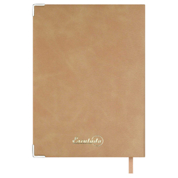 Ежедневник недатированный ESCALADA, А6+, 160 л., арт. 70687/ 20 АНРИ БЕЖЕВЫЙ (кожзам: 126х174 мм, интегральный переплёт, материал обложки: искусственная кожа "Анри"; способ крепления блока: ниткошвейный; декор: металлические уголки, тиснение фольгой;
