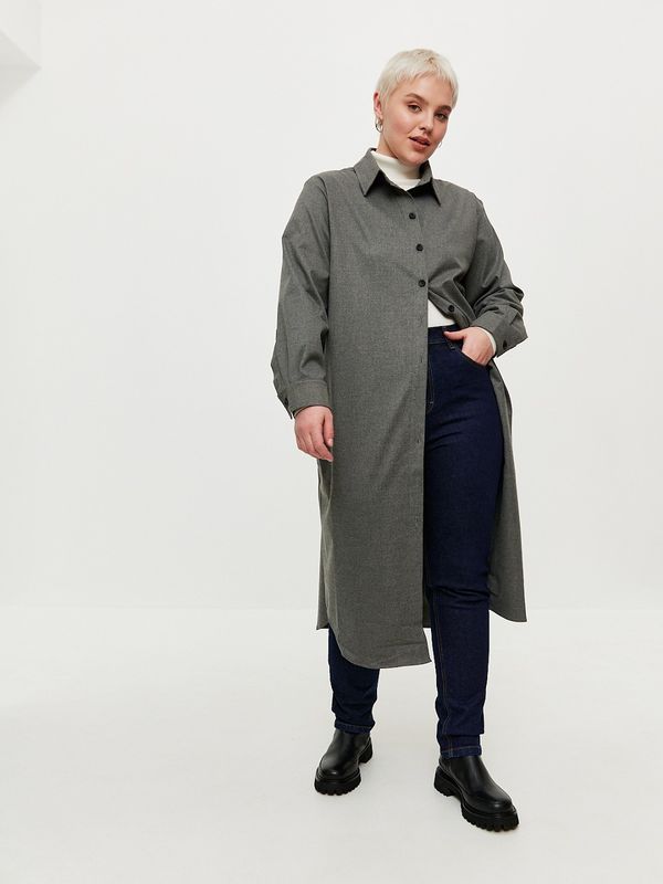 Платье-рубашка, темно-серый