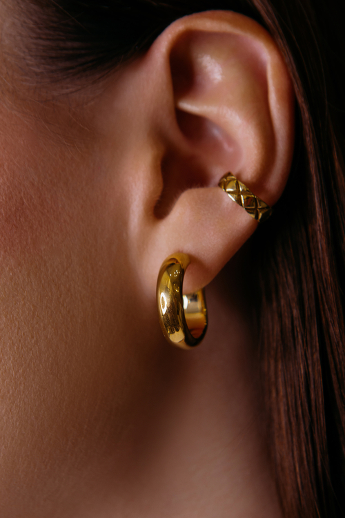 Серьги "Итальянские дутые конго" в золочении