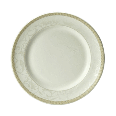 Тарелка «Антуанетт» мелкая фарфор D=165,H=18мм белый,олив