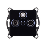 Розетка тройная TV (мама) + TV (папа) + спутниковая SAT, черный Kollinger REA-036BK для Aspekt, Eleganz, Reflex