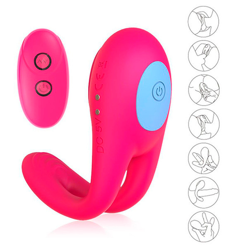 Розовое виброкольцо с пультом ДУ I-Moon Candy MY-1001