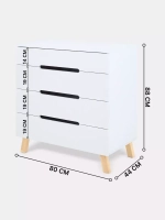 Комод RANT "INDY PRO" с органайзером 80 см. 4 ящика (арт.123) Cloud White