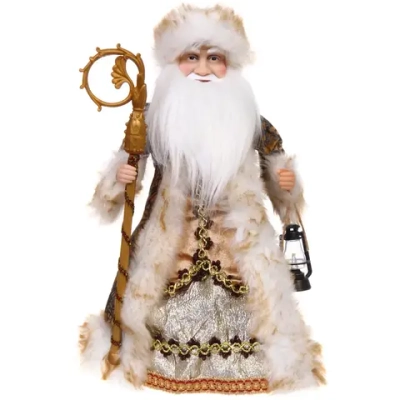 Дед Мороз музыкальный «Волшебная лампа» в бронзовой шубке 40 см