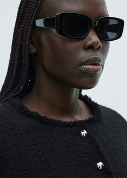 Куртка из твида с пуговицами-стразами