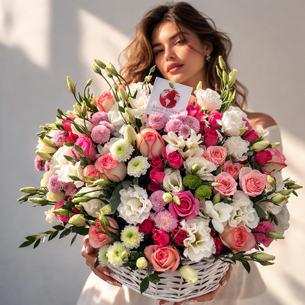 Корзина с цветами «Королевская Нежность»