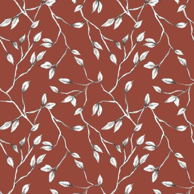 Веточки на терракотовом фоне