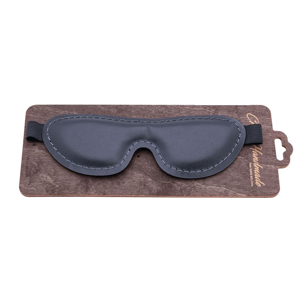 Черная мягкая закрытая маска из натуральной кожи (Цвет: черный)