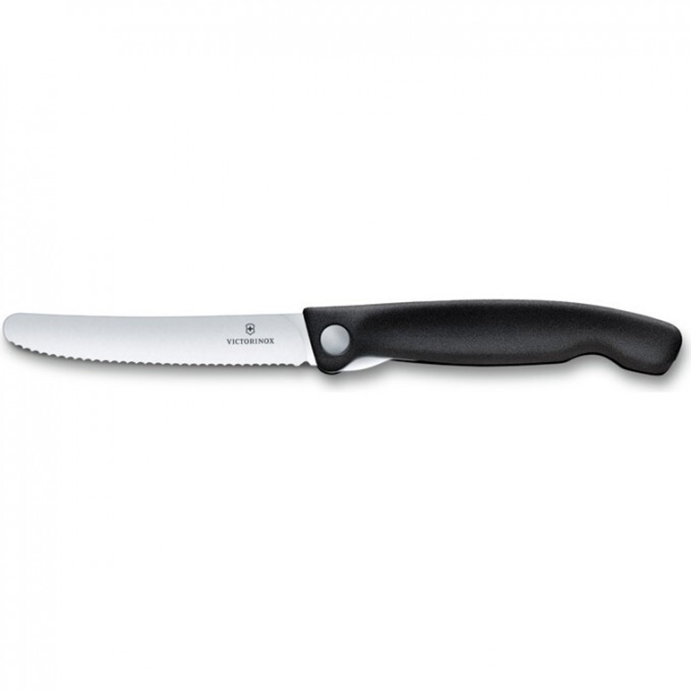 Нож столовый, лезвие 11 см, серрейторная заточка, черный, Victorinox