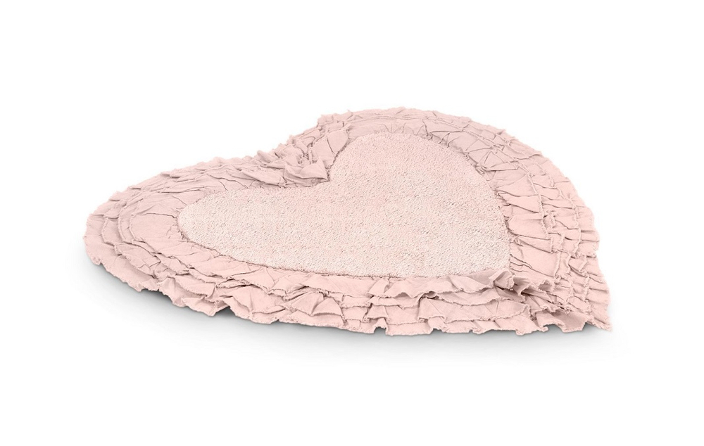 Коврик для ванной Сердце "Лиз" 65см, 6 видов, Хлопок