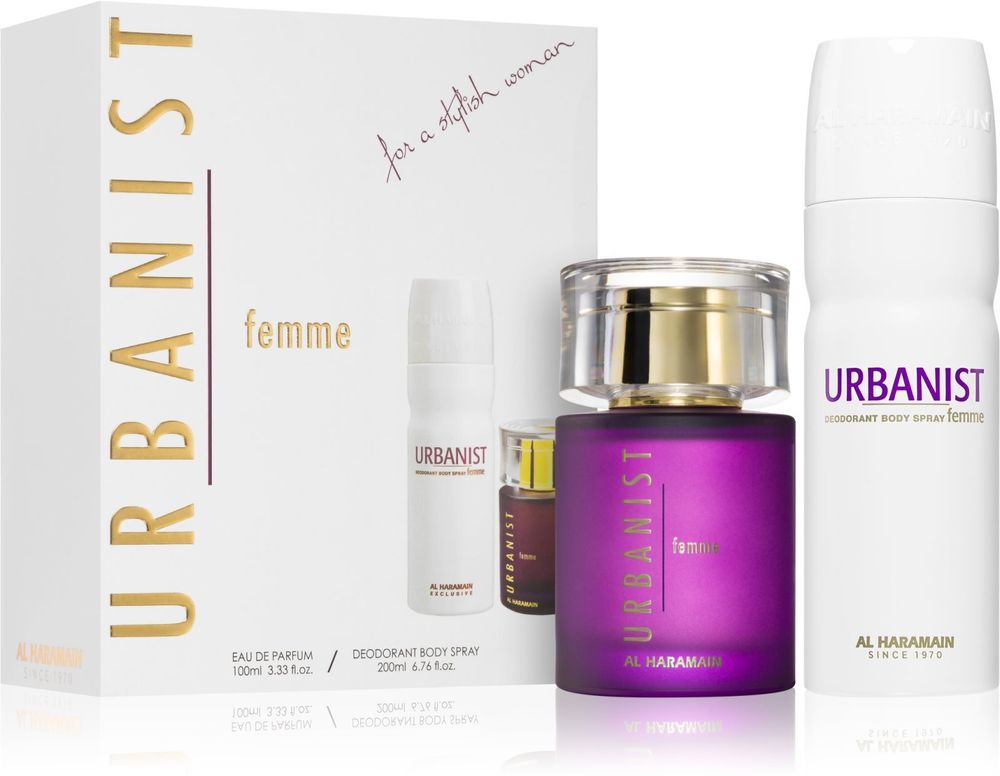 Al Haramain Urbanist Femme Eau de parfum 100 мл + Urbanist Femme deodorant 200 мл Urbanist Femme Combo Set