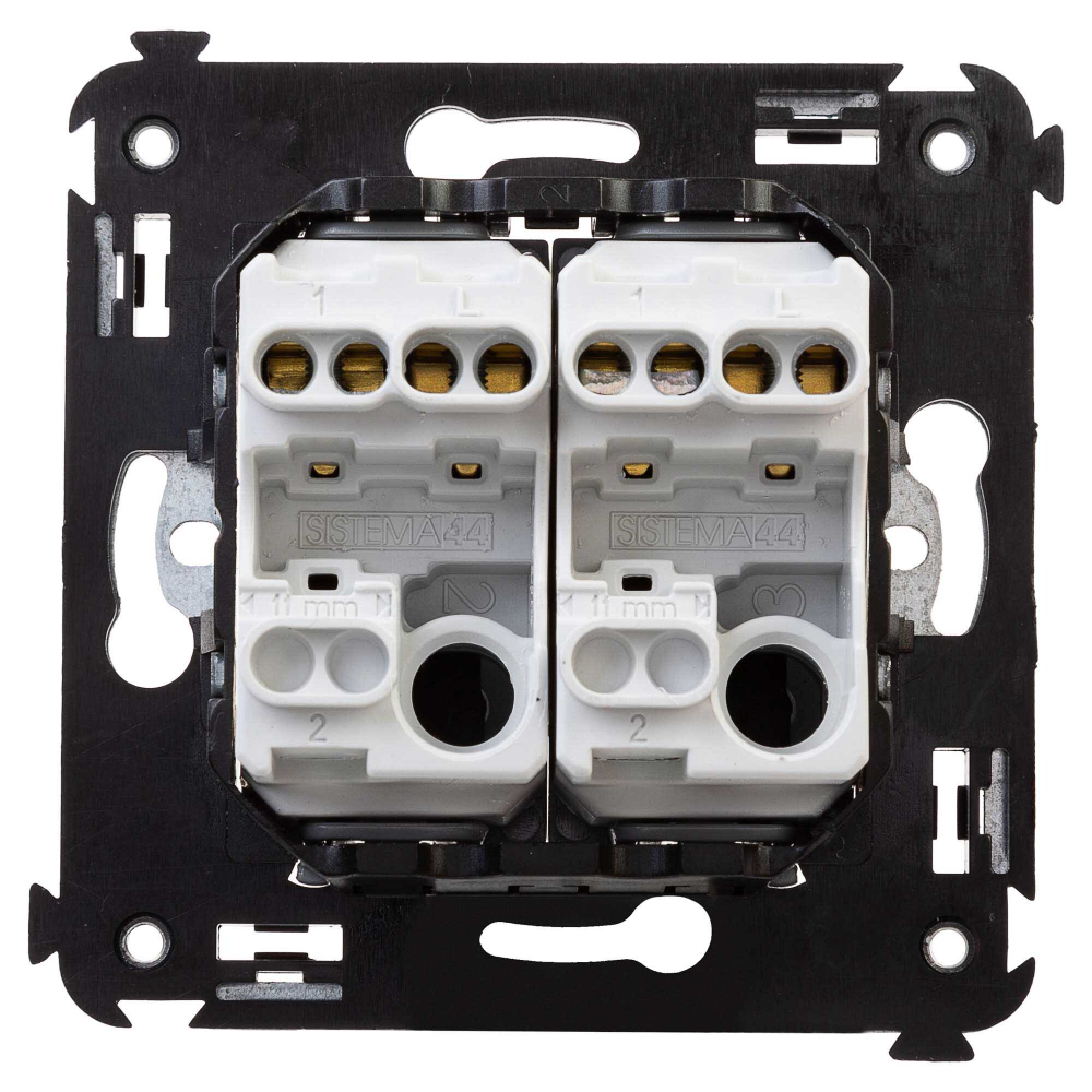 Выключатель двухклавишный в стену, "Avanti", "Белое облако"