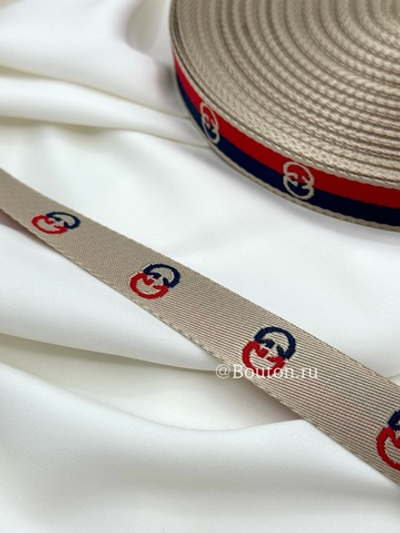 Тесьма Гучч. красно-синяя узкая 2 см жаккард