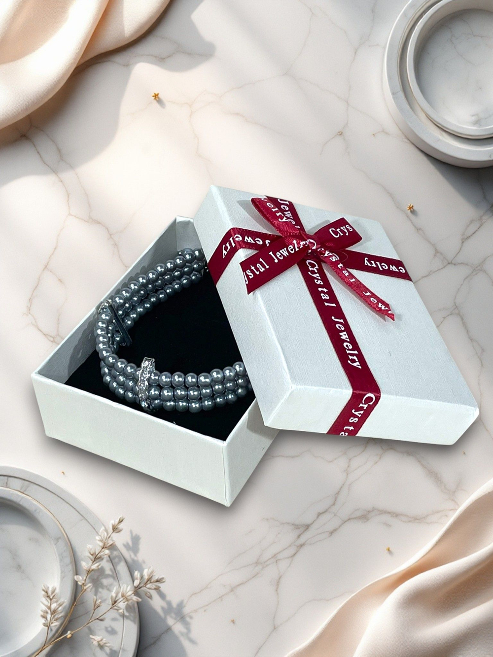 Браслет жемчужный с фианитами